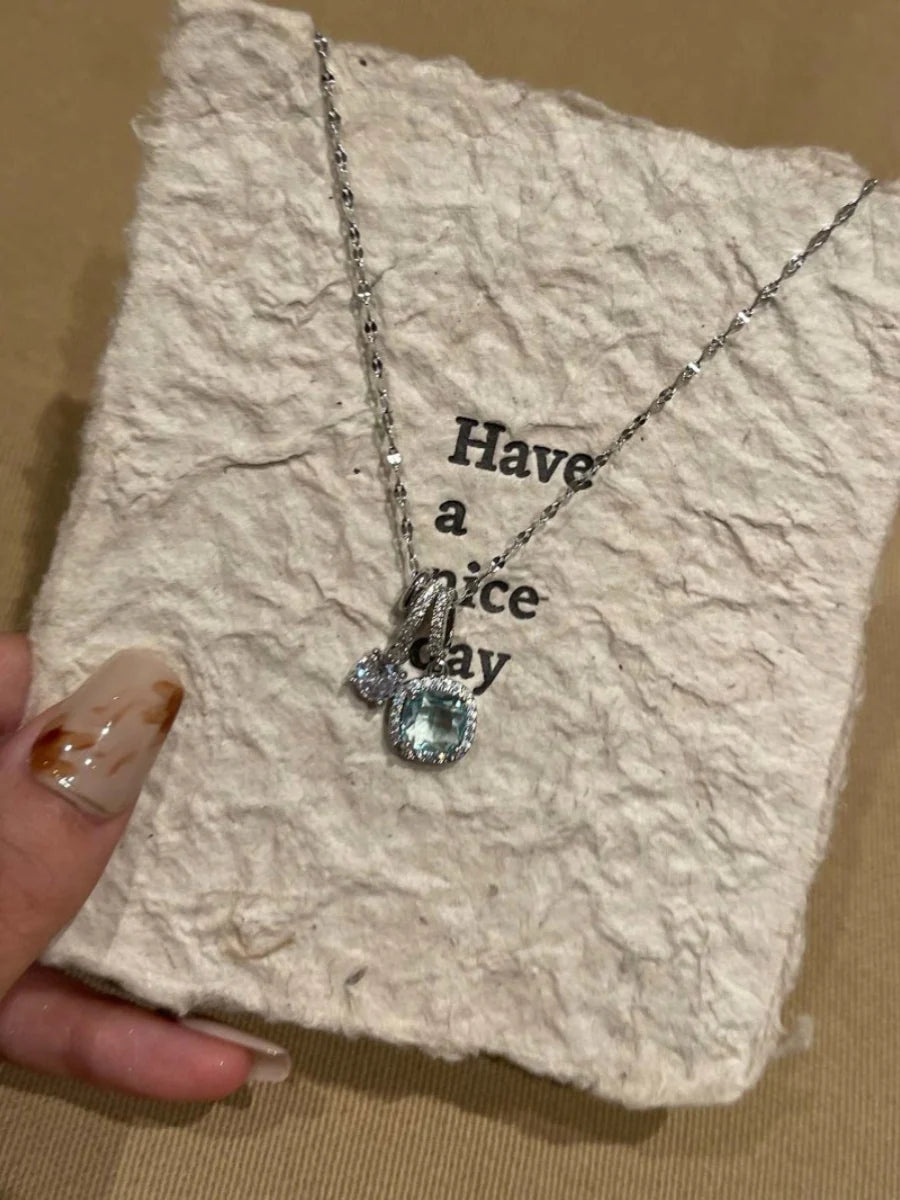 Maris Aqua Zirconia Necklace