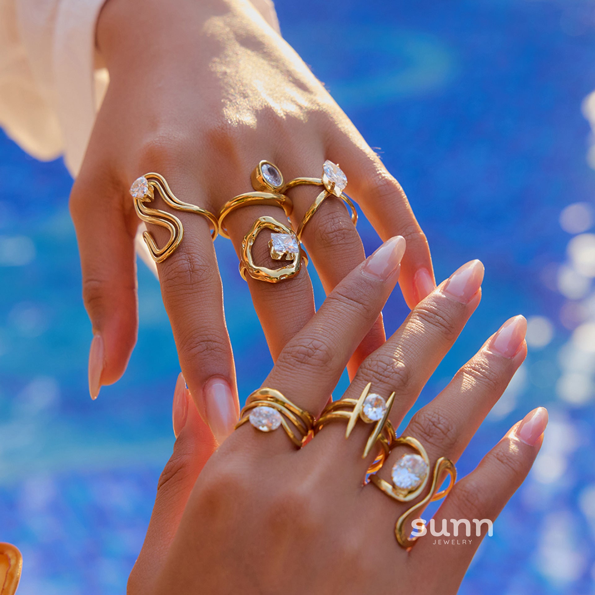 Maris Geometric Zircon Ring Set [8FFDIS2O]