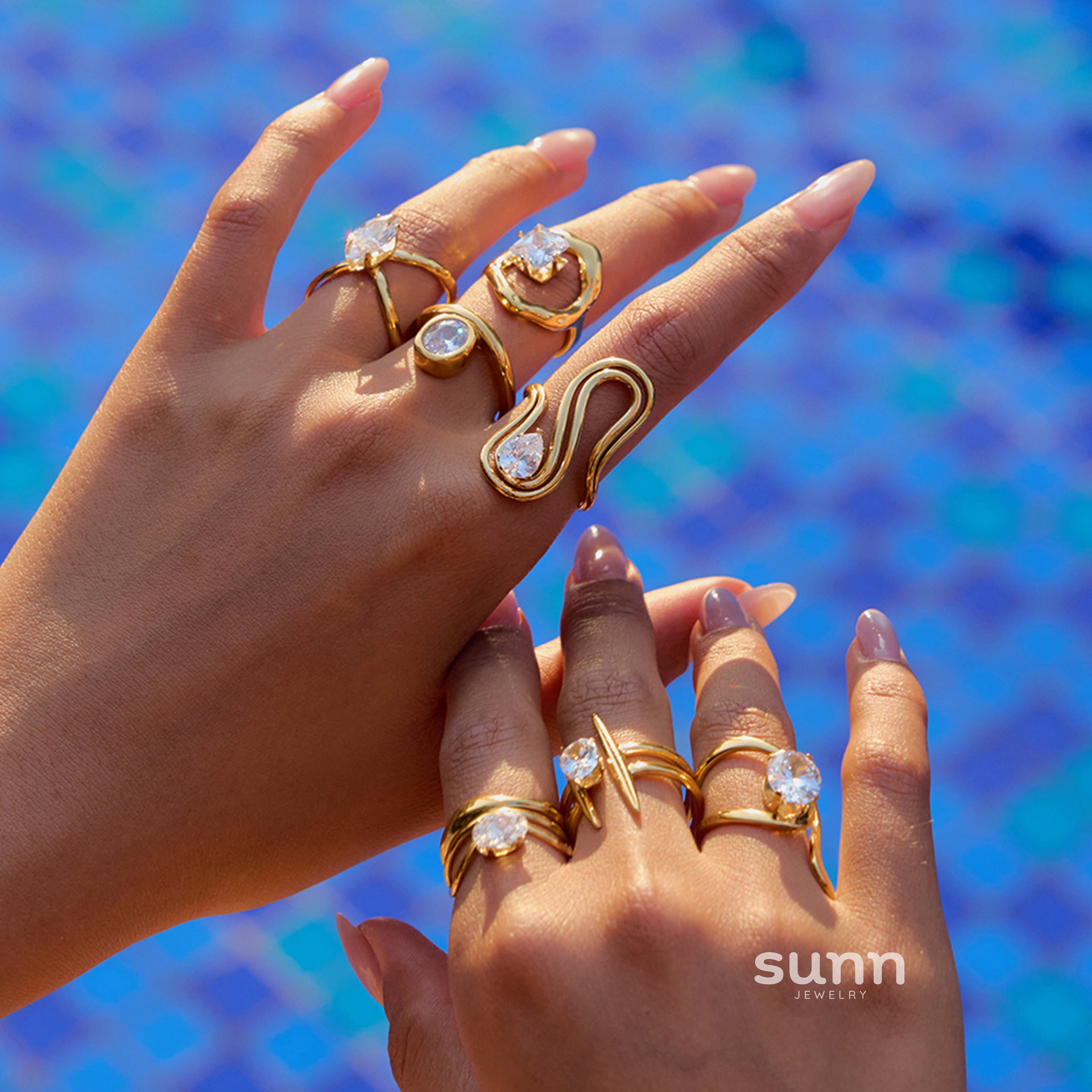 Maris Geometric Zircon Ring Set [KFDSRW5C]