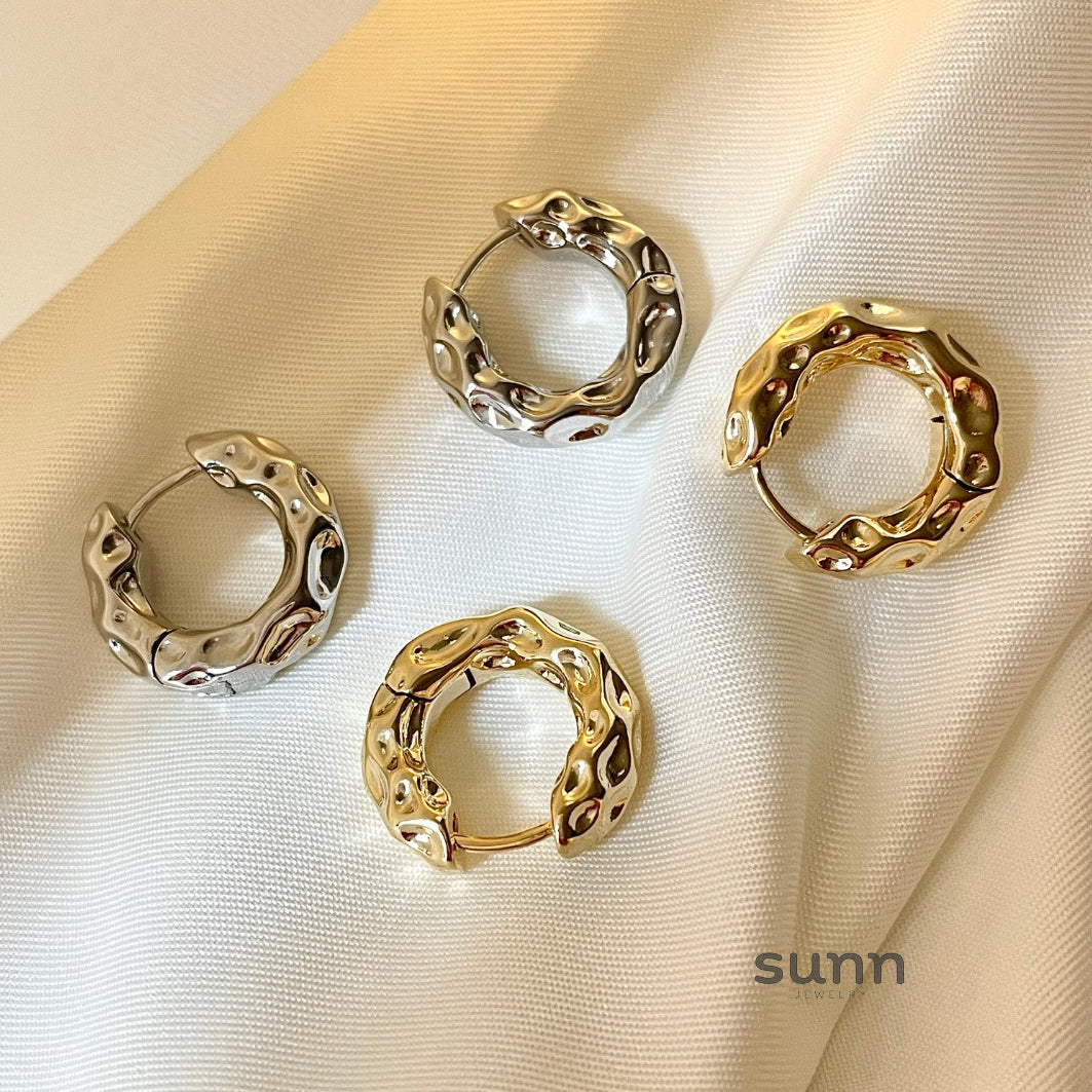 Mariska Textured Hoop Earrings