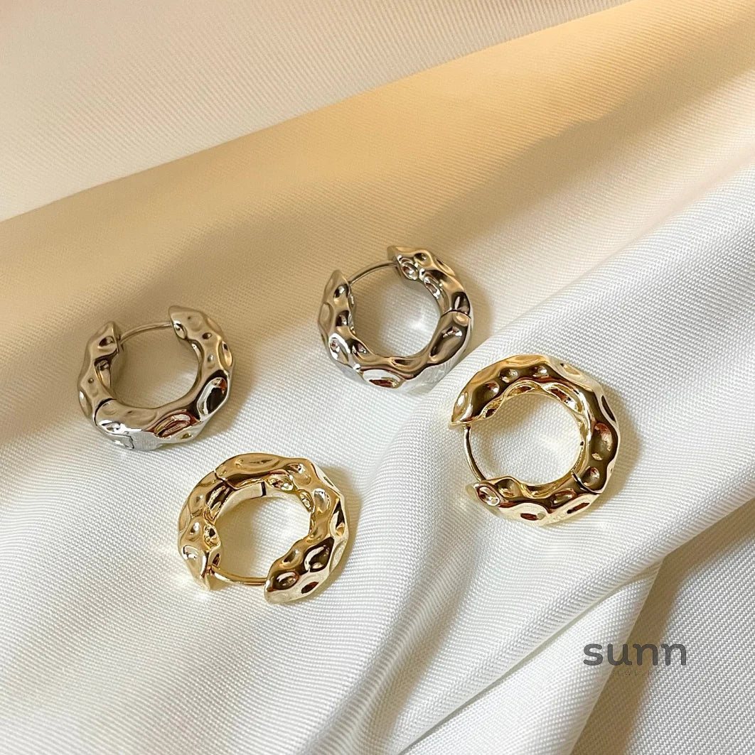 Mariska Textured Hoop Earrings