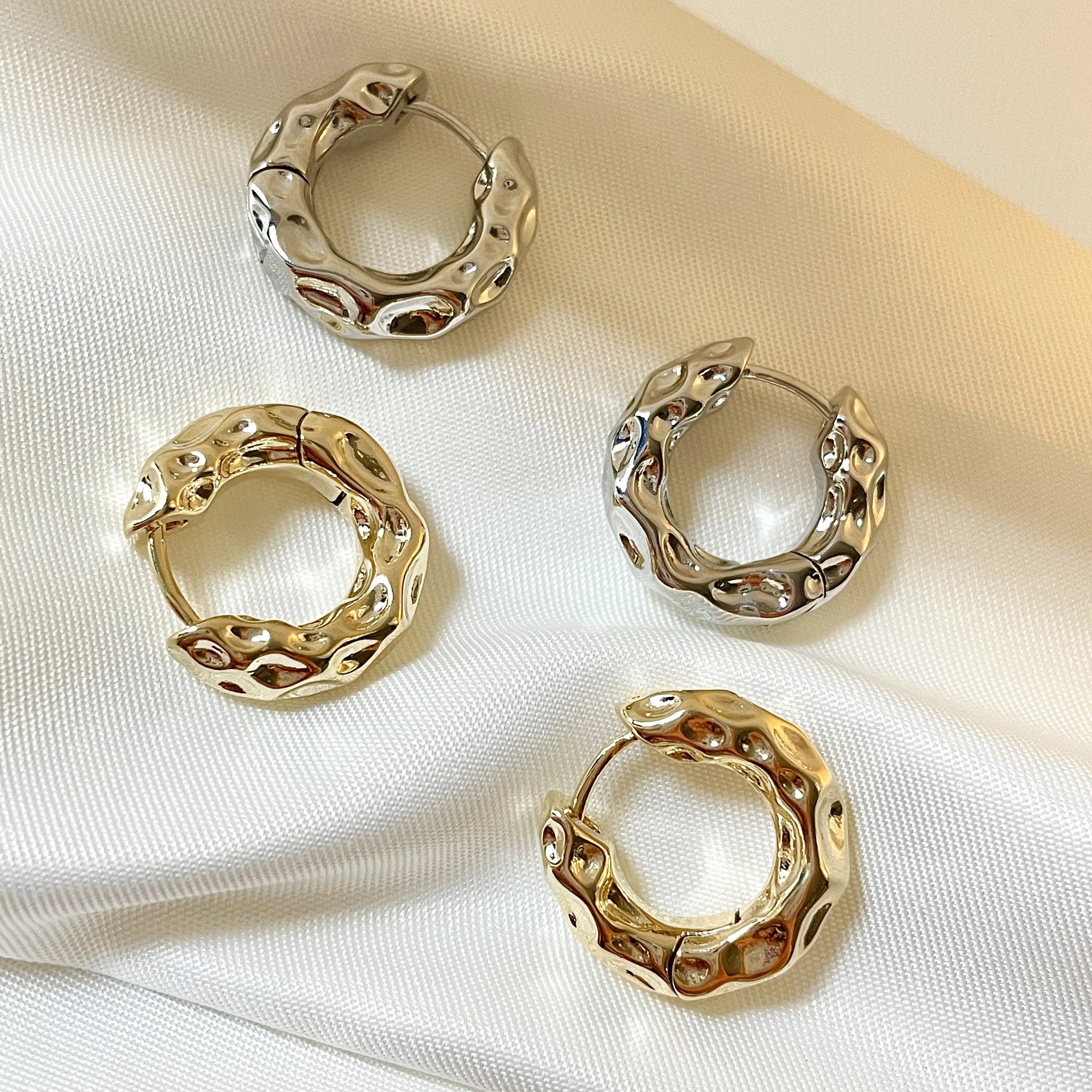 Mariska Textured Hoop Earrings