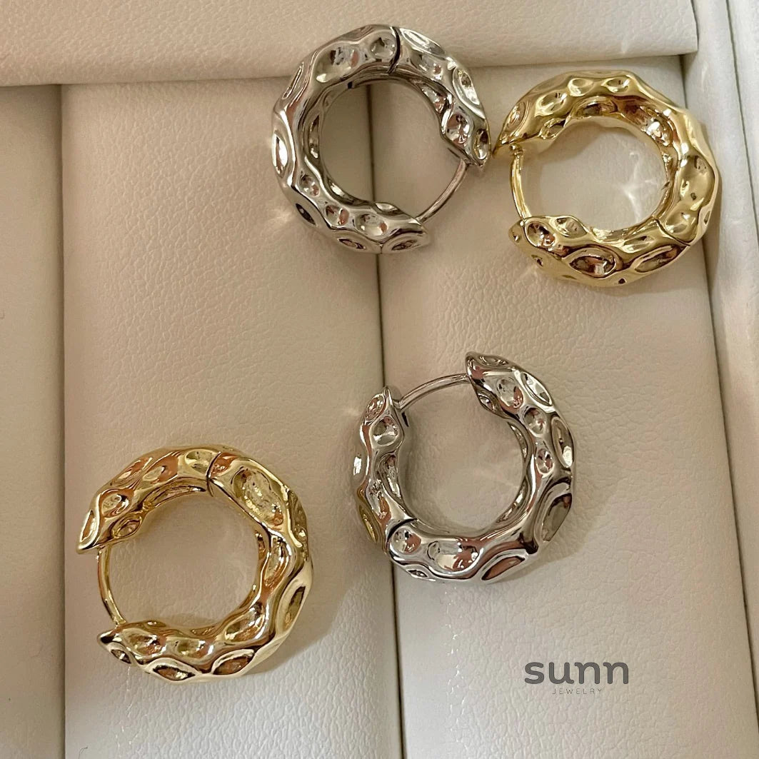 Mariska Textured Hoop Earrings