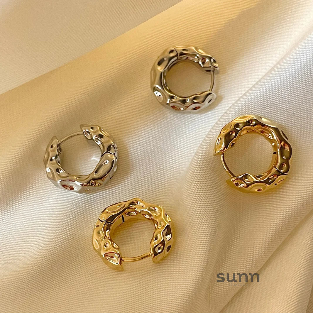 Mariska Textured Hoop Earrings