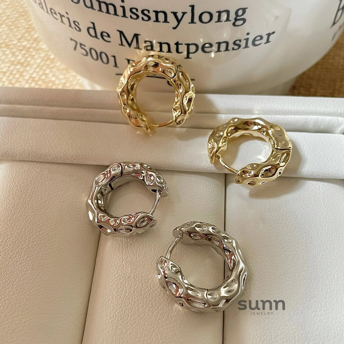 Mariska Textured Hoop Earrings