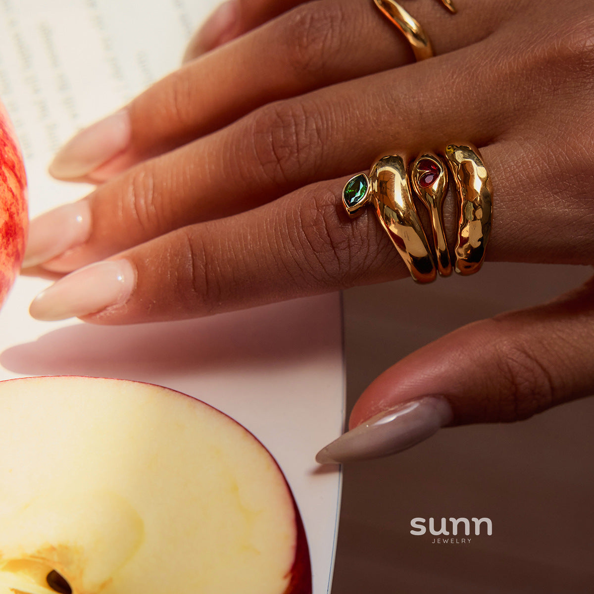Mariska Zircon Apple Ring [WYPLGR7S]