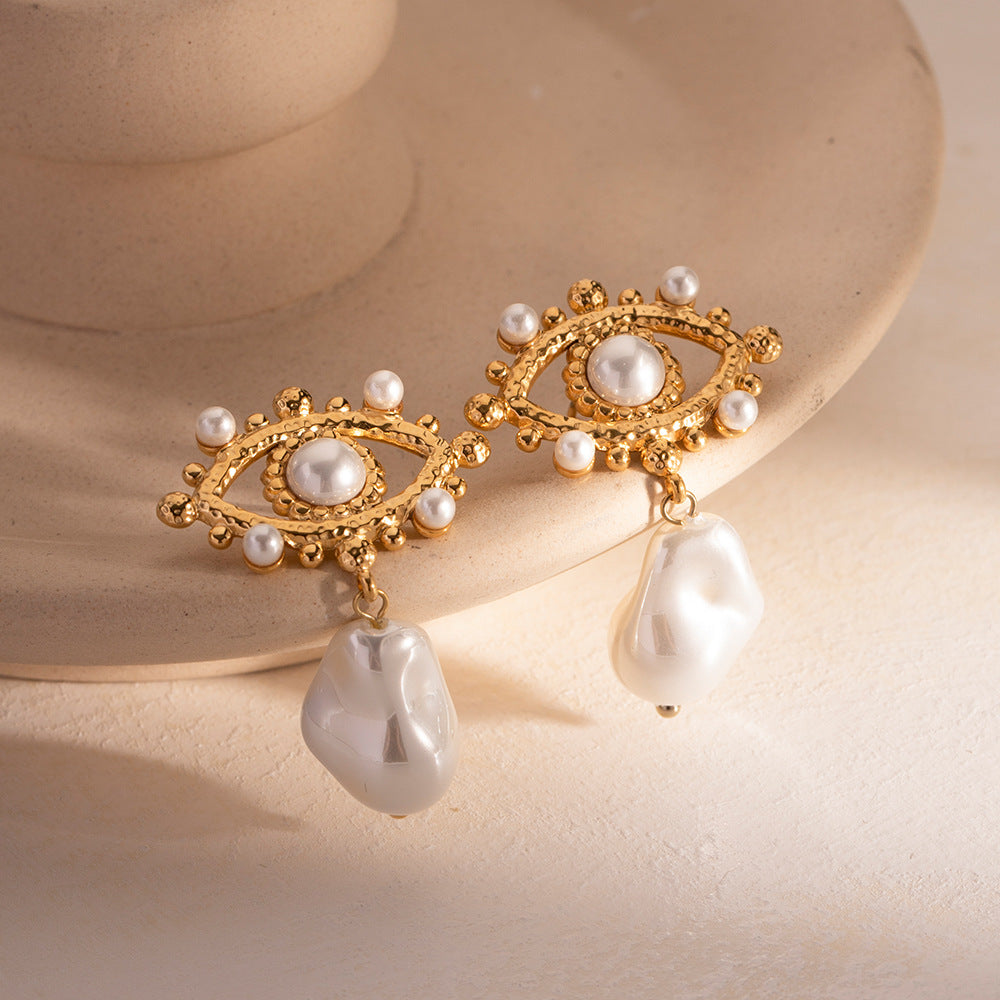 Mariska Zircon Devil's Eye Earrings [WJTN76TD]