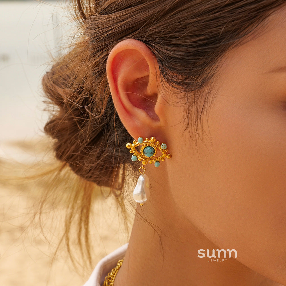 Mariska Zircon Devil's Eye Earrings [6ORXI3FO]