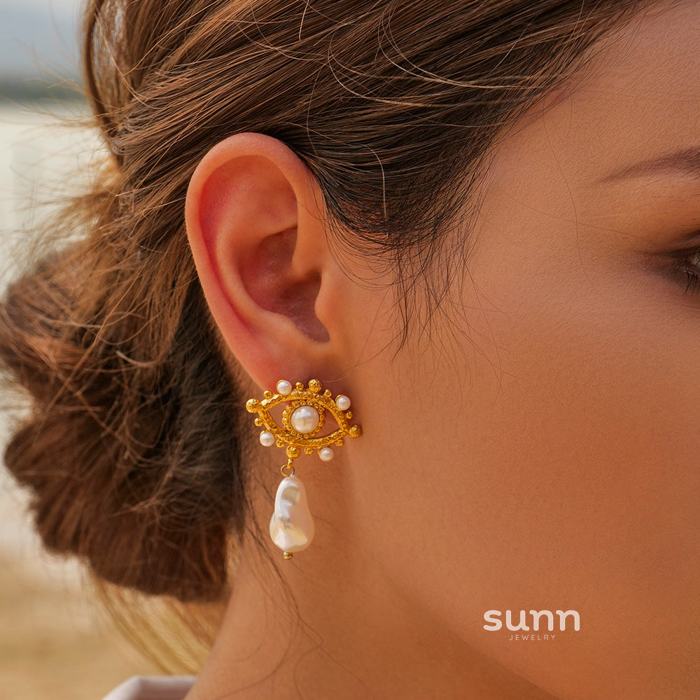 Mariska Zircon Devil's Eye Earrings [UBSMH6BQ]
