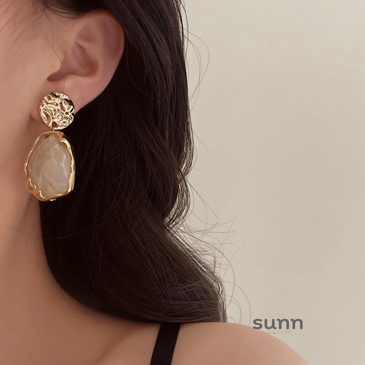 Marisol Gold Statement Earrings [OERBAC5L]