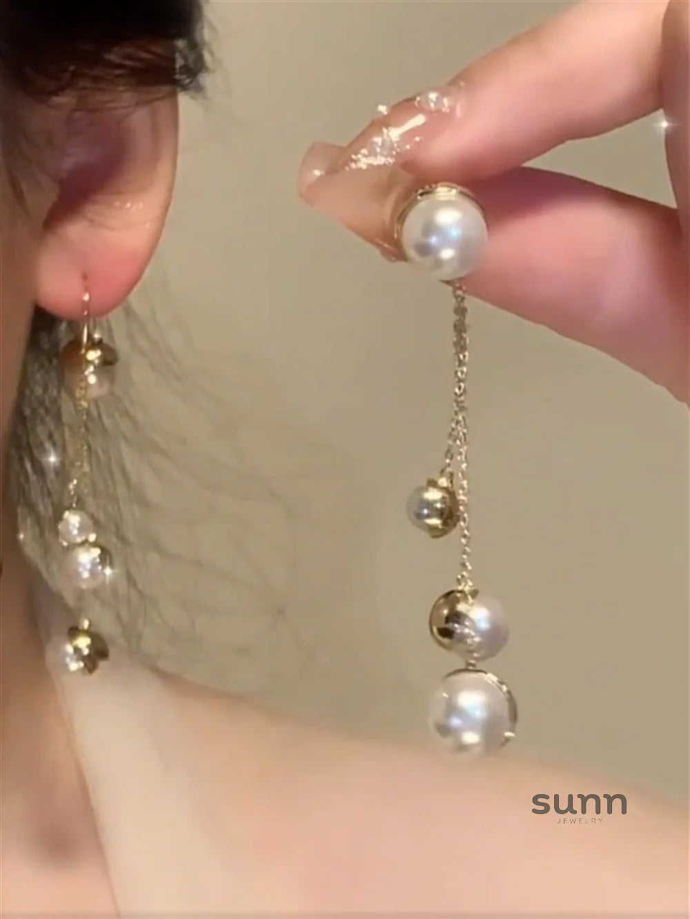 Mariya Pearl Tassel Earrings