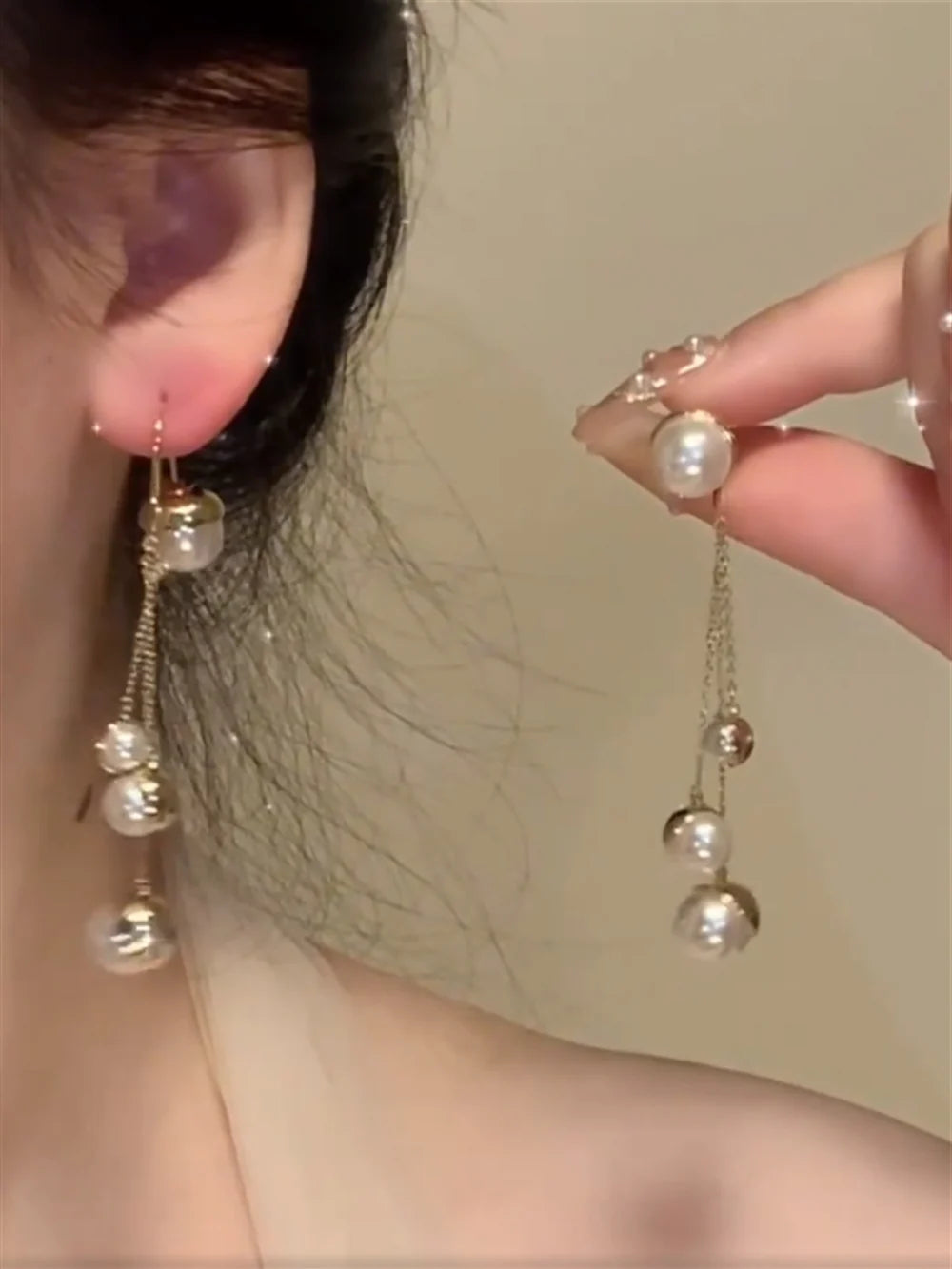 Mariya Pearl Tassel Earrings