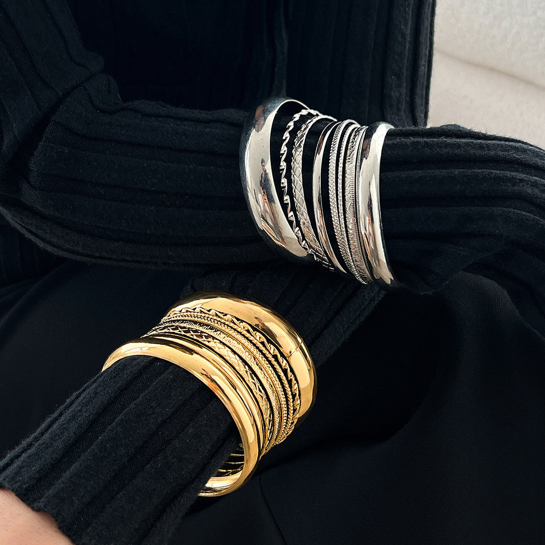 Mariyah Geometric Twist Cuff Set [KTGZBVRQ]
