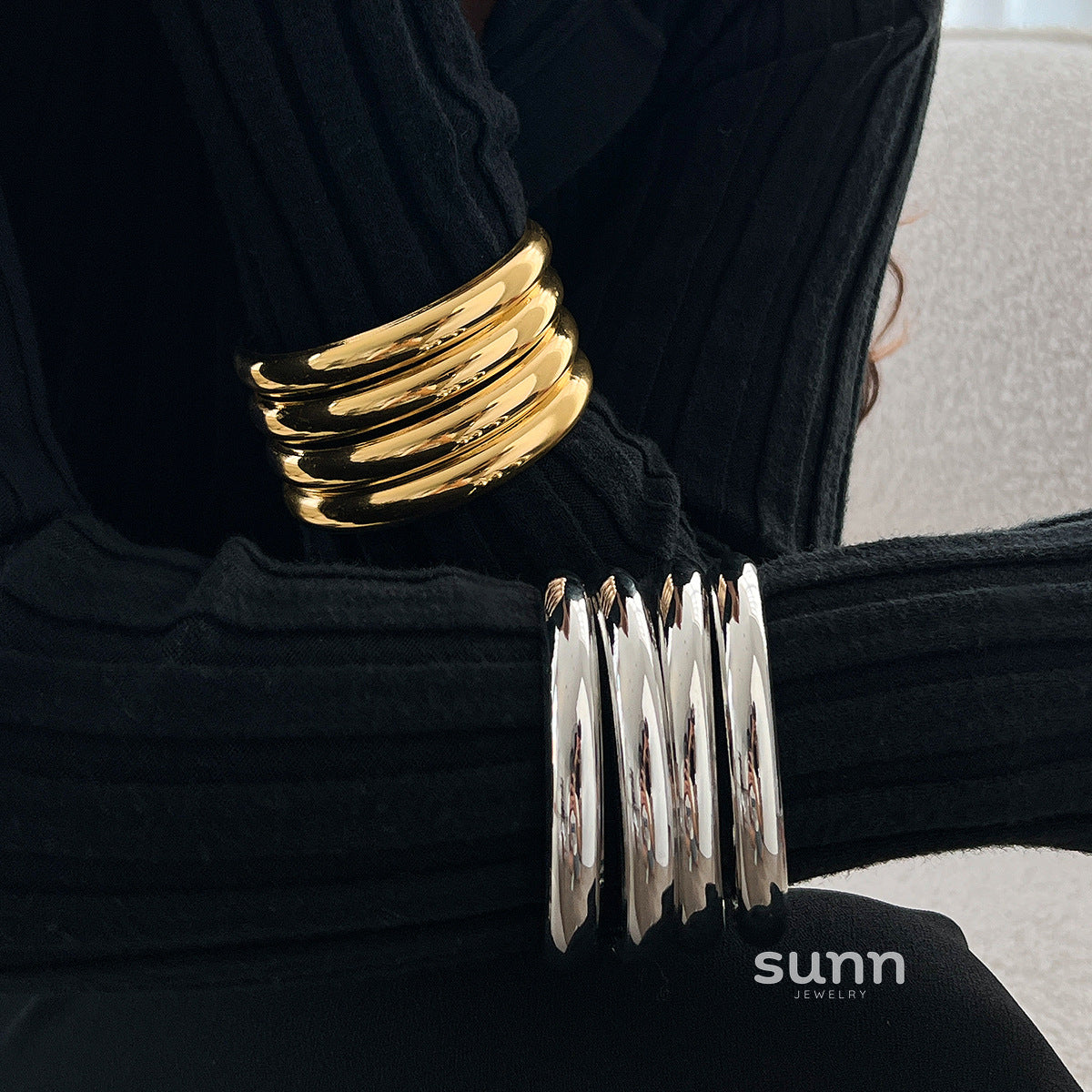 Mariyah Geometric Twist Cuff Set [JRFT6YQJ]