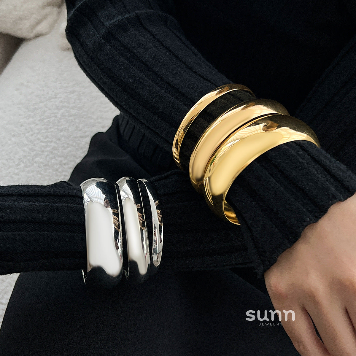 Mariyah Geometric Twist Cuff Set [J3CP88FE]