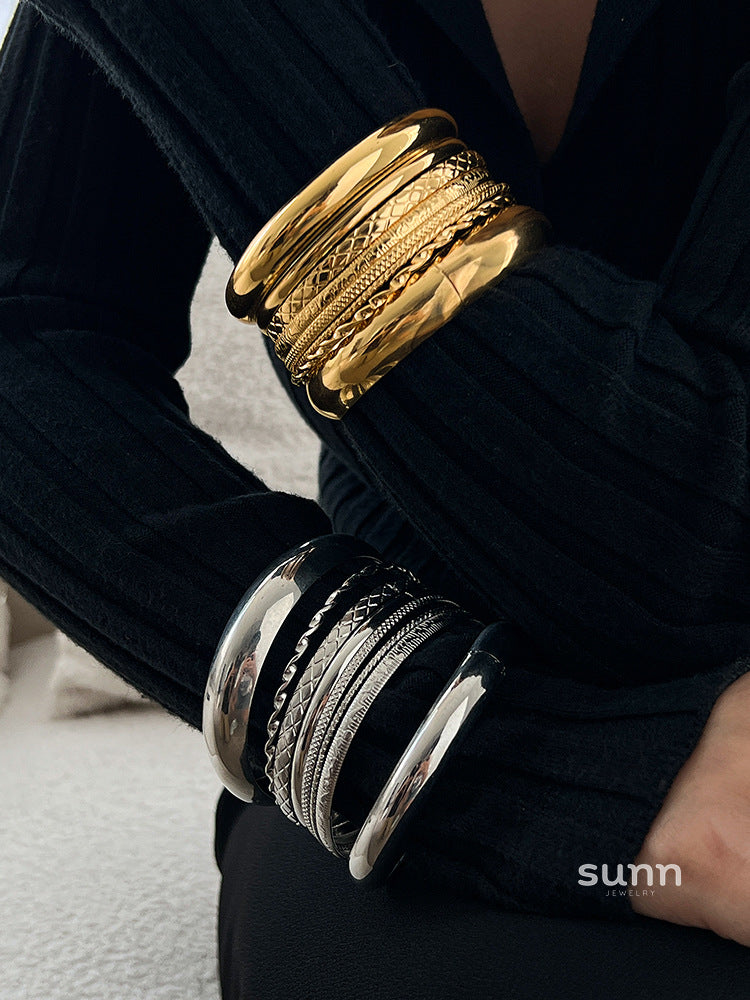 Mariyah Geometric Twist Cuff Set [EHCRD0TZ]