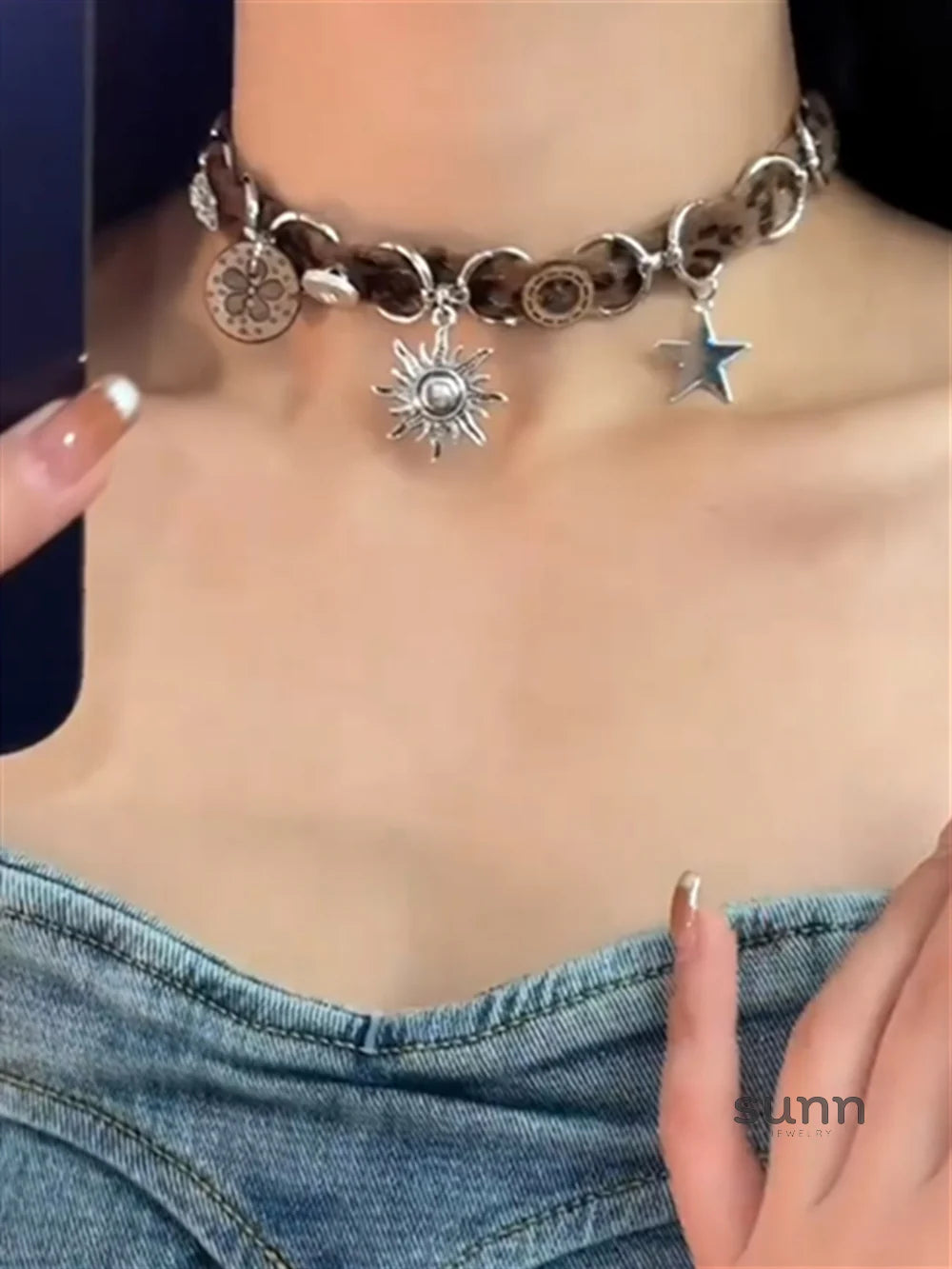 Mariyah Sun Pendant Choker