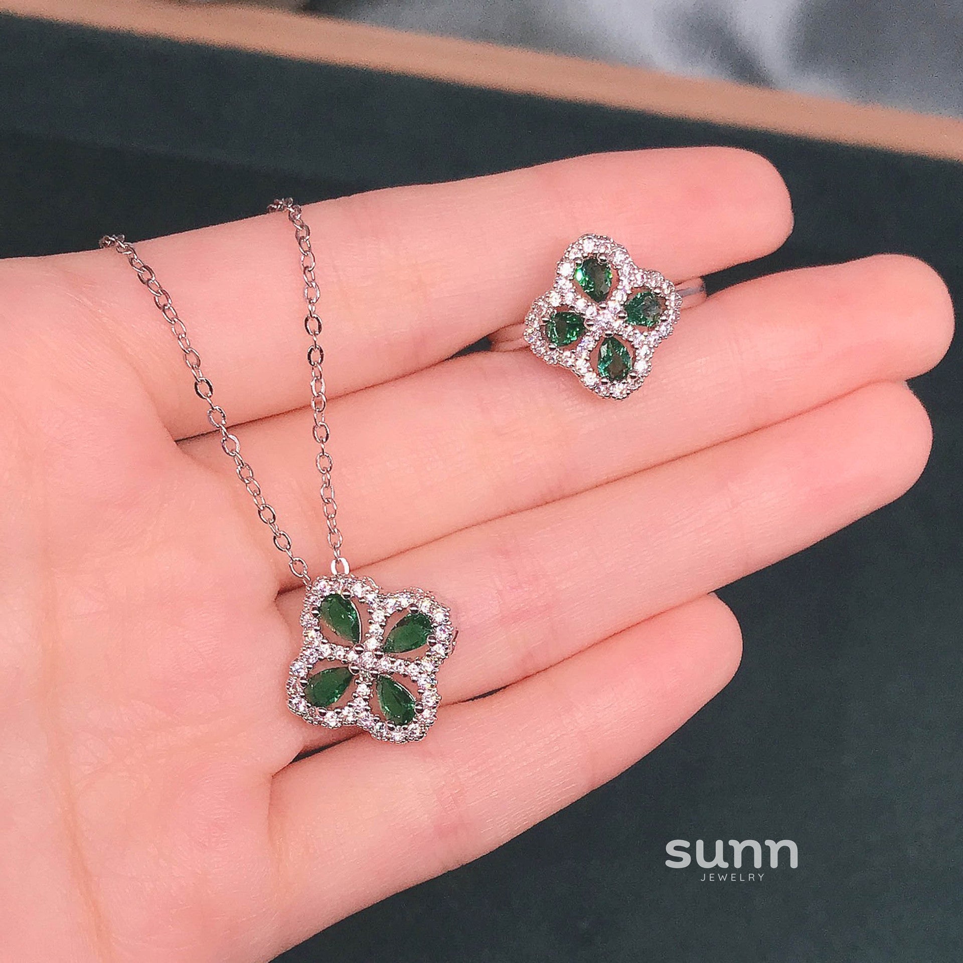 Marla Emerald Clover Set [3PMCE9NR]