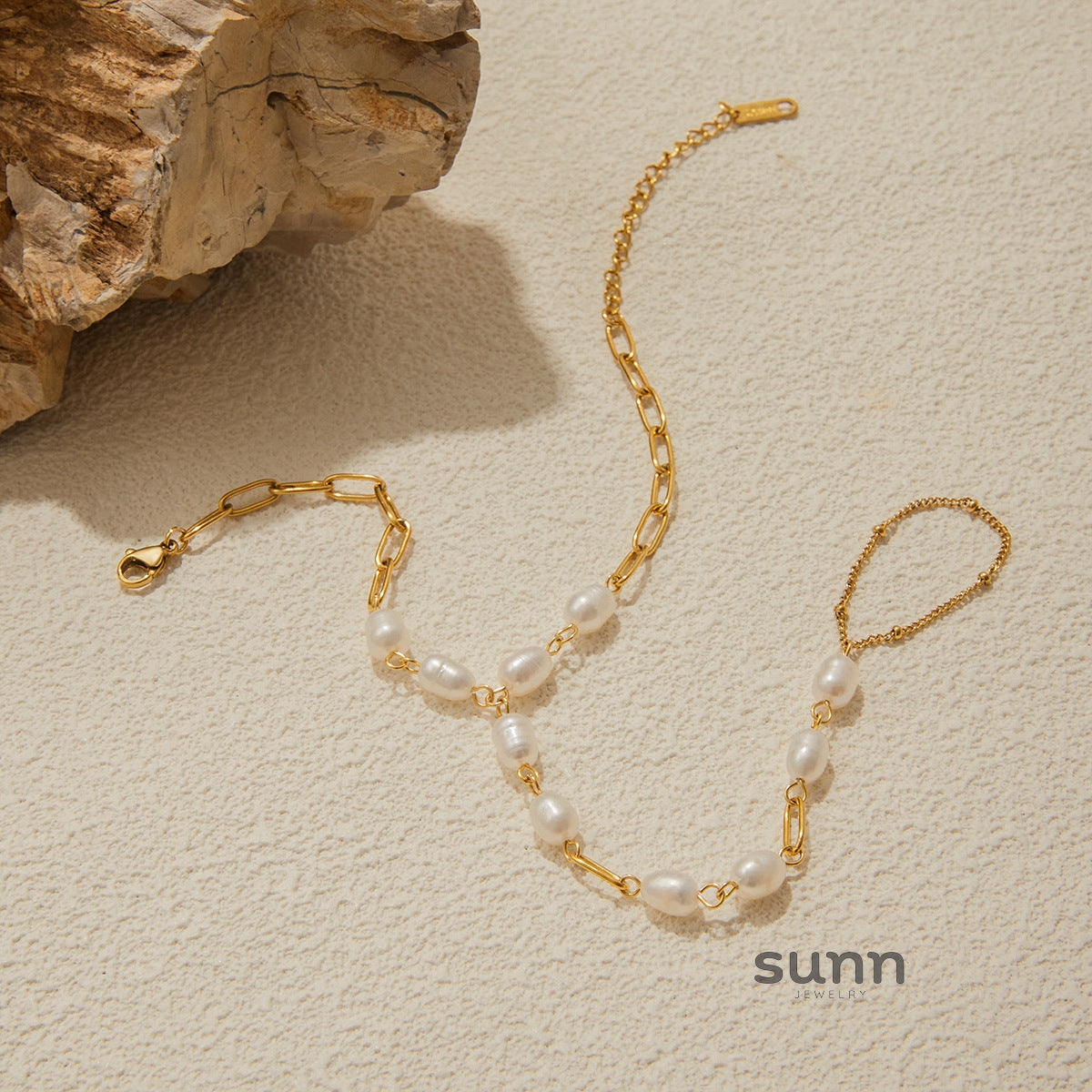Marlena Dainty Pearl Chain Bracelet [4K918W1I]