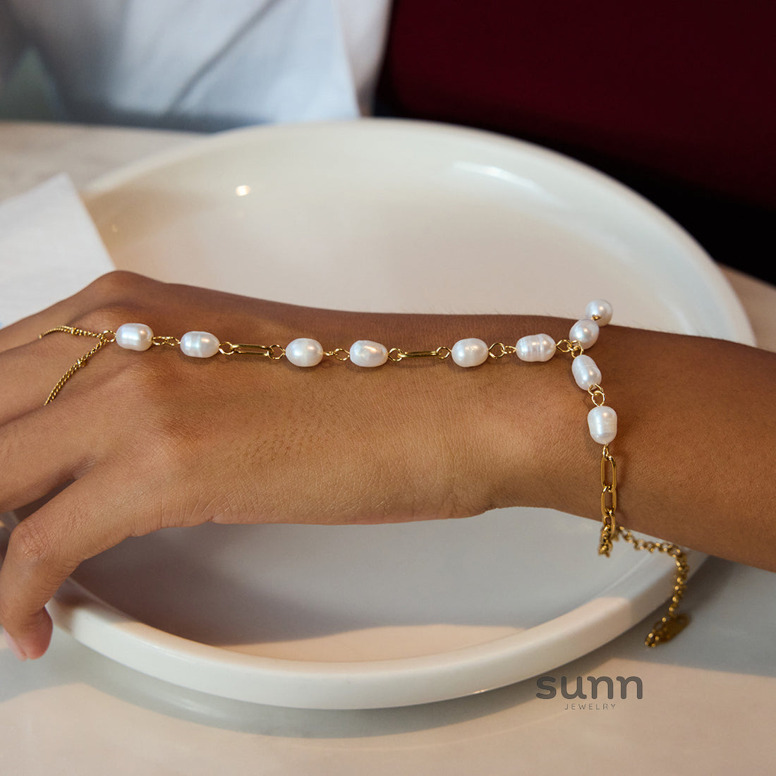 Marlena Dainty Pearl Chain Bracelet [DY73KQGA]