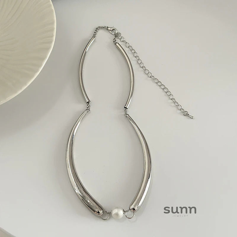 Marli Geometric Pearl Necklace