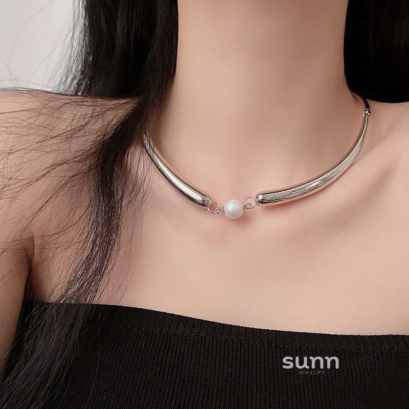 Marli Geometric Pearl Necklace