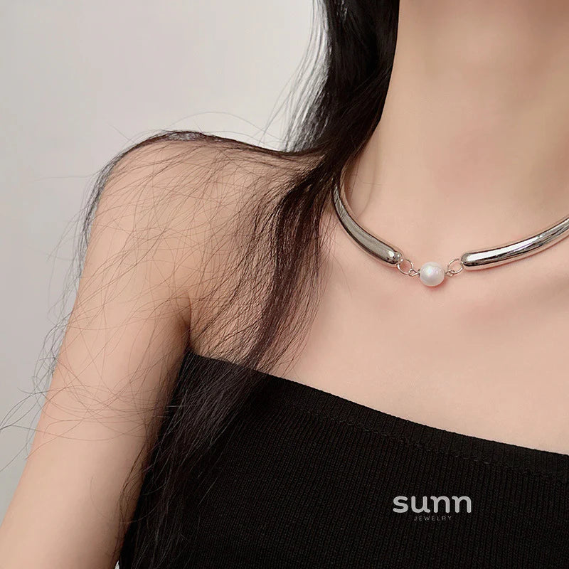 Marli Geometric Pearl Necklace