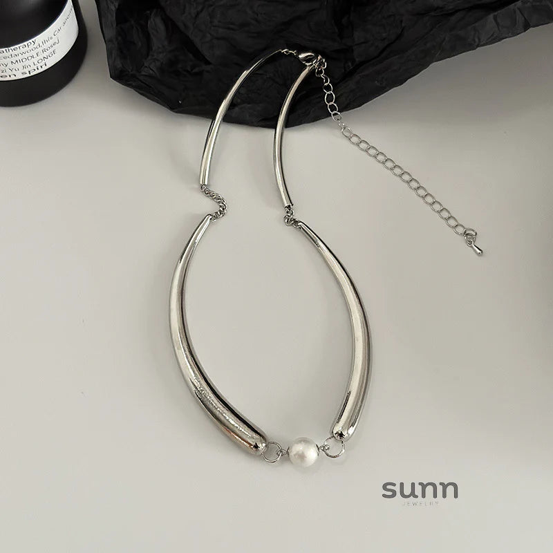 Marli Geometric Pearl Necklace