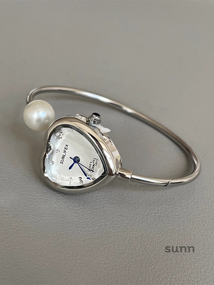Marli Heart Pearl Bracelet Watch [2OVGZ6VM]