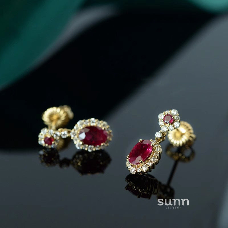Marta Regal Ruby Drop Earrings [TB9XDN9W]