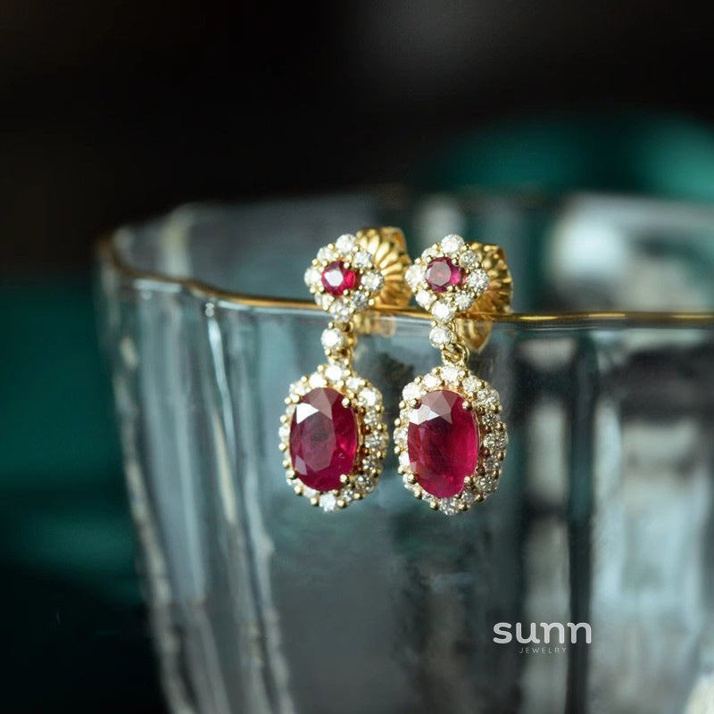 Marta Regal Ruby Drop Earrings [WHLTOXND]