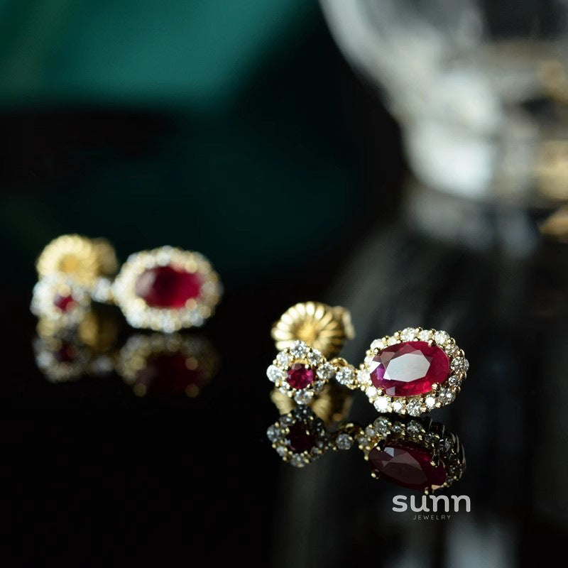 Marta Regal Ruby Drop Earrings [Q3FR05FD]