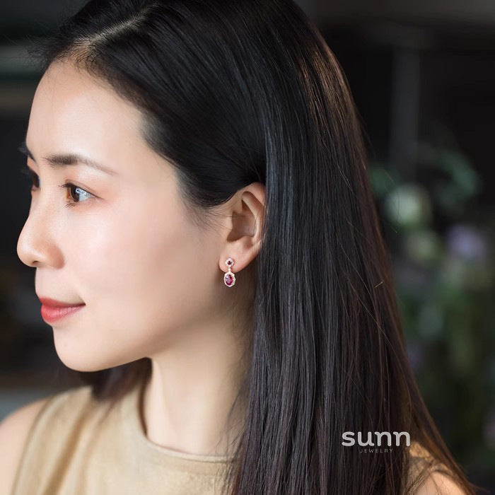 Marta Regal Ruby Drop Earrings [5GHU12SB]