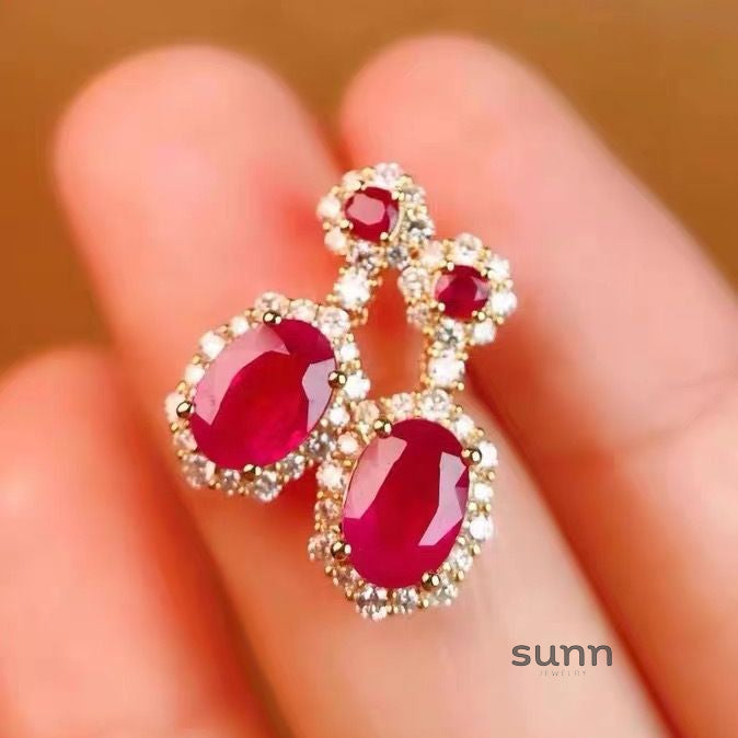 Marta Regal Ruby Drop Earrings [S836U4SP]