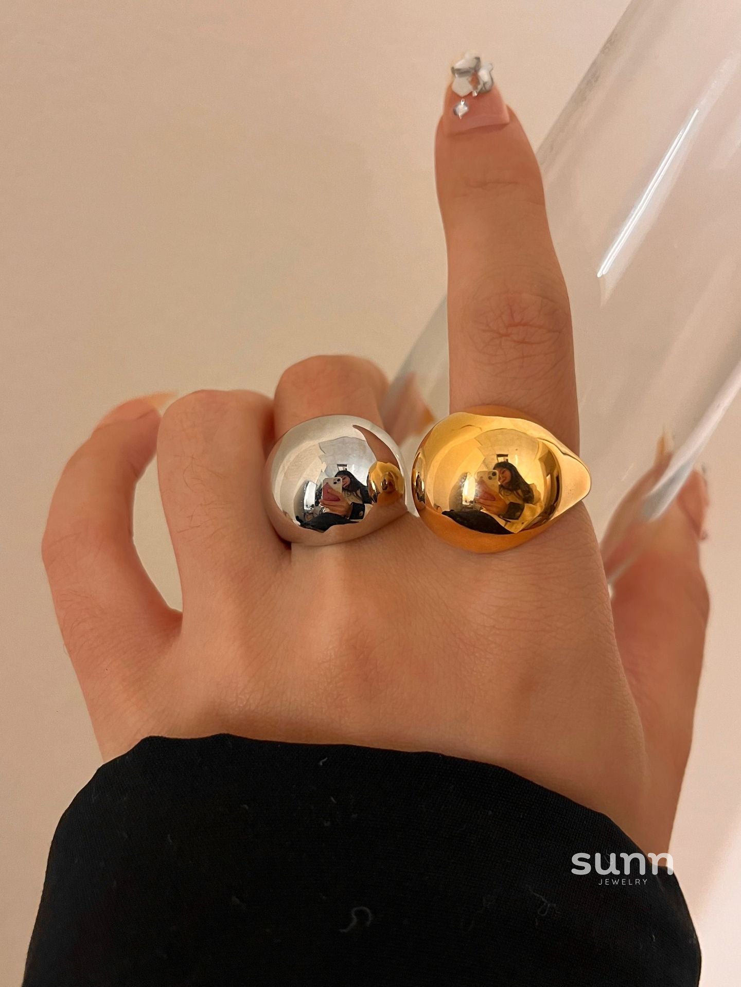 Martina Glossy Oval Ring [6A1D98NF]