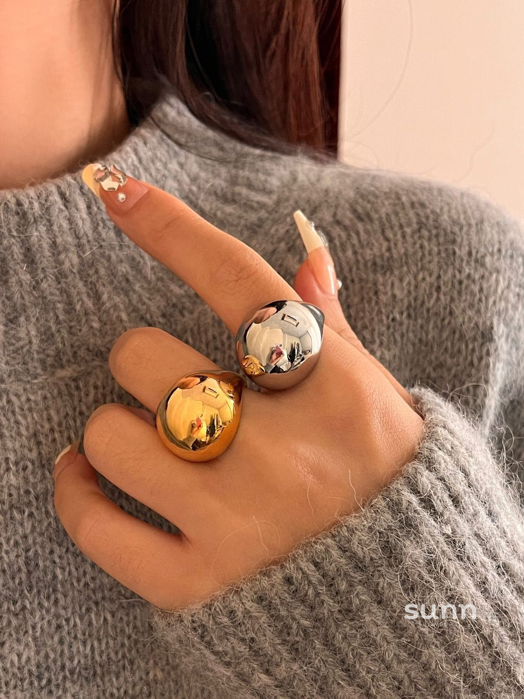 Martina Glossy Oval Ring [QN45SKA3]
