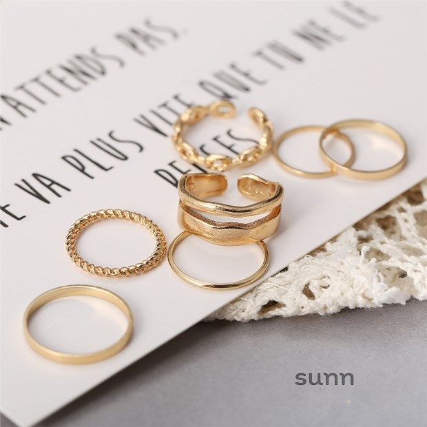 Maryanne Retro Stackable Ring Set [8390ZFKJ]