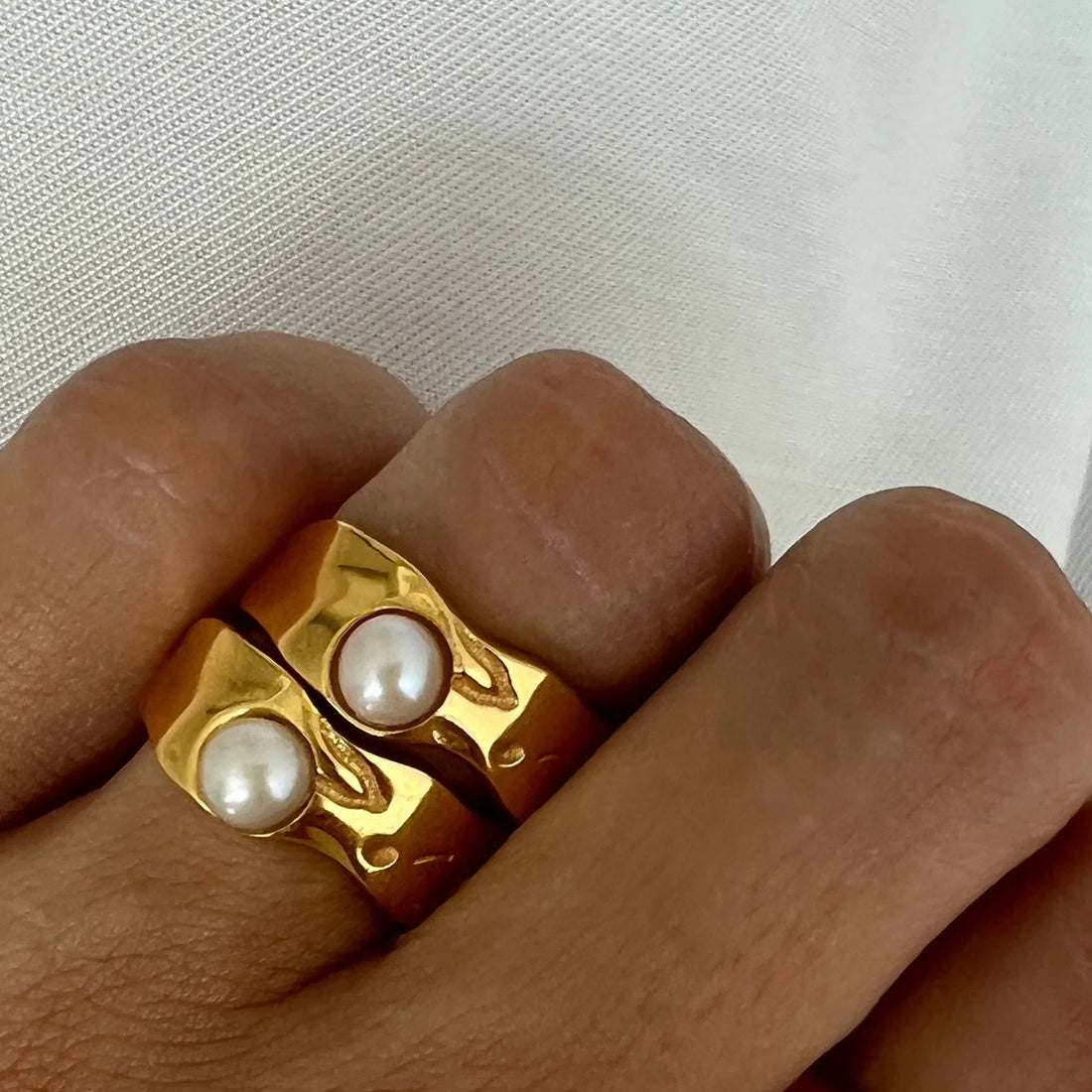 Marygrace 18K Gold Lava Pearl Ring [R2E6J97J]
