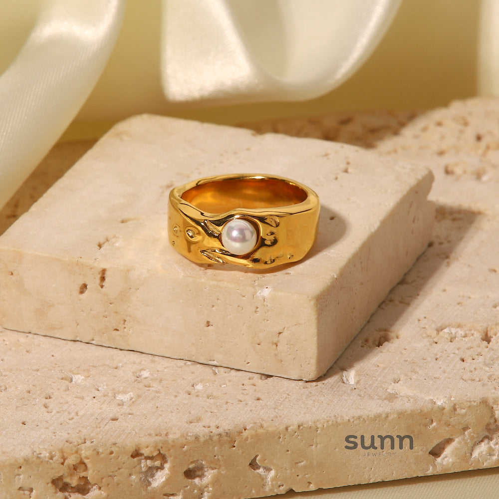 Marygrace 18K Gold Lava Pearl Ring [UIEICT7F]