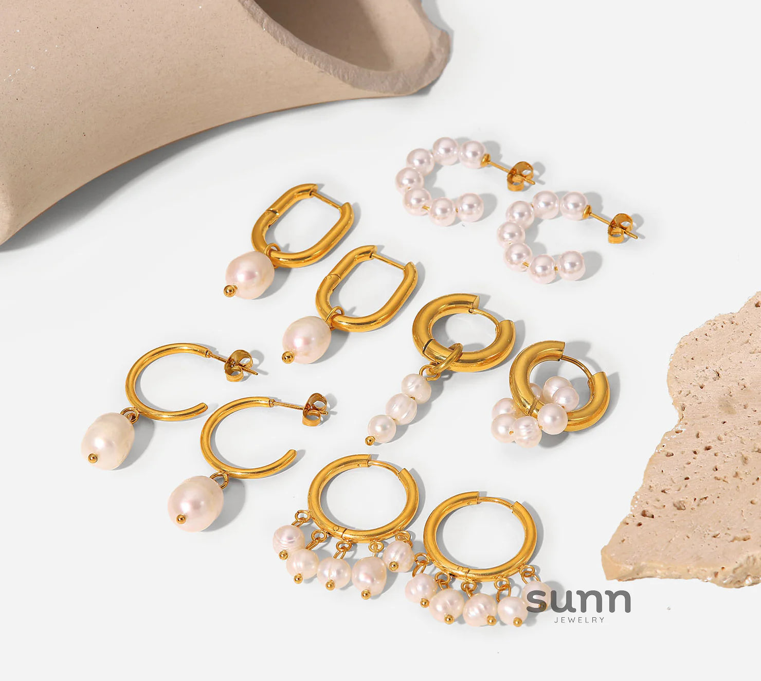 Marygrace 18K Gold Pearl Earrings