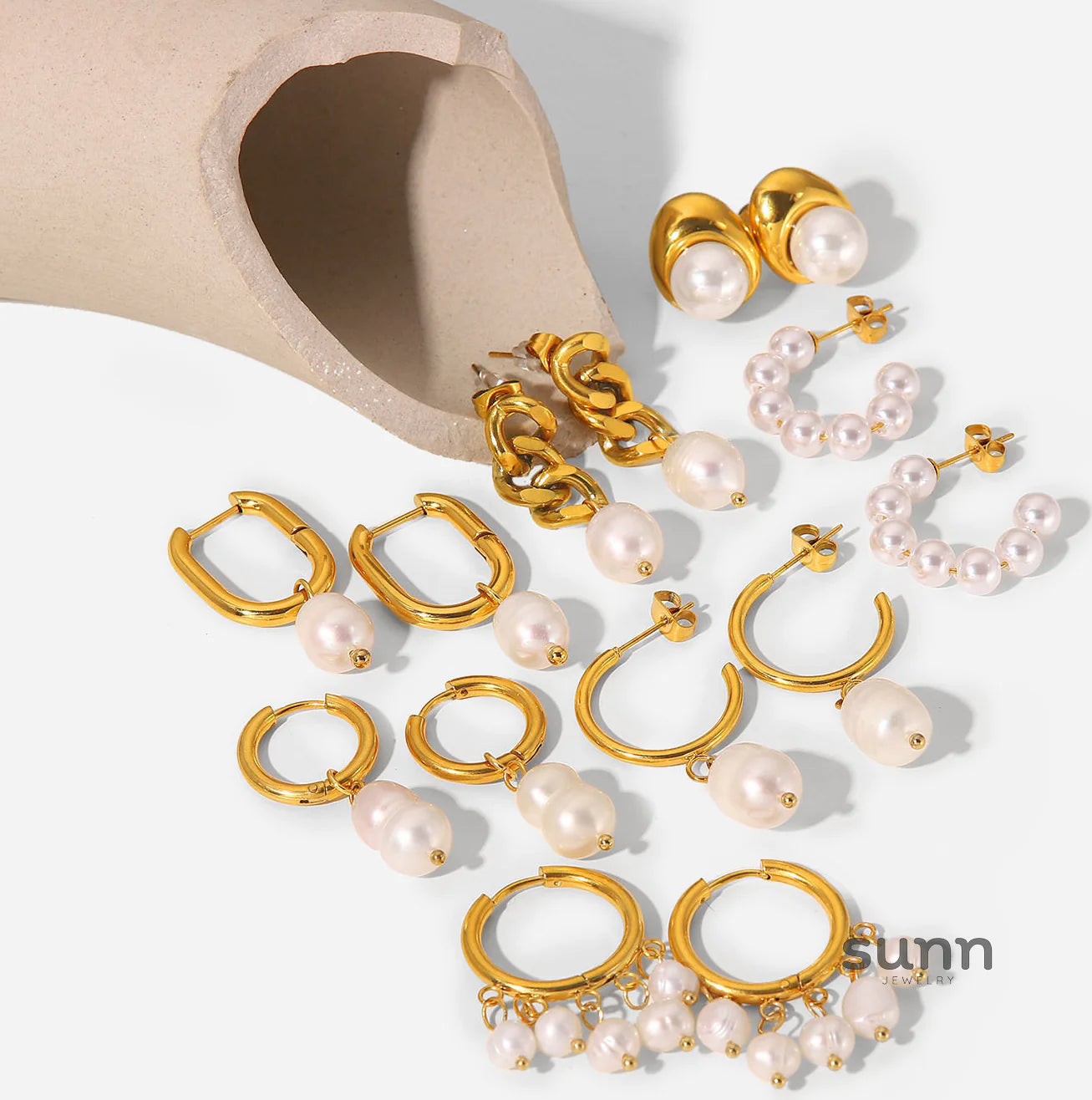 Marygrace 18K Gold Pearl Earrings