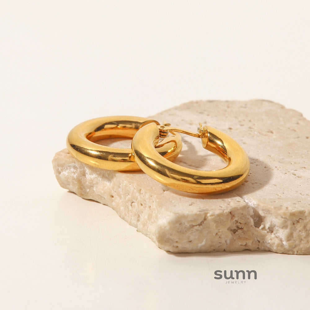 Marygrace Organic Gold Hoop Earrings [XSY0F046]