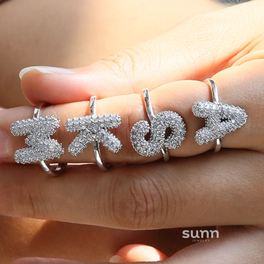 Marykate Silver Bubble Letter Ring [MN5BZ3NV]