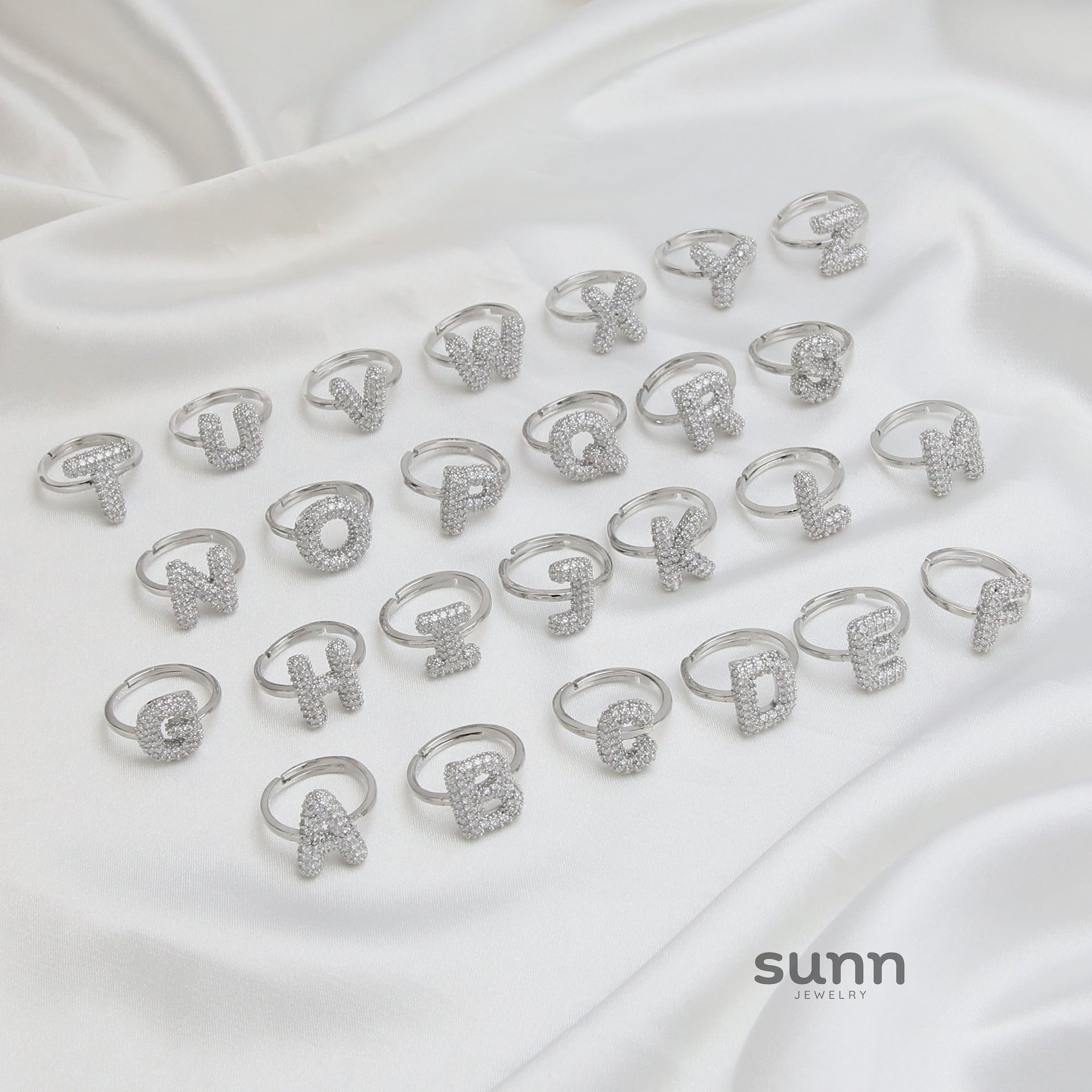 Marykate Silver Bubble Letter Ring [PFFTGOJ5]