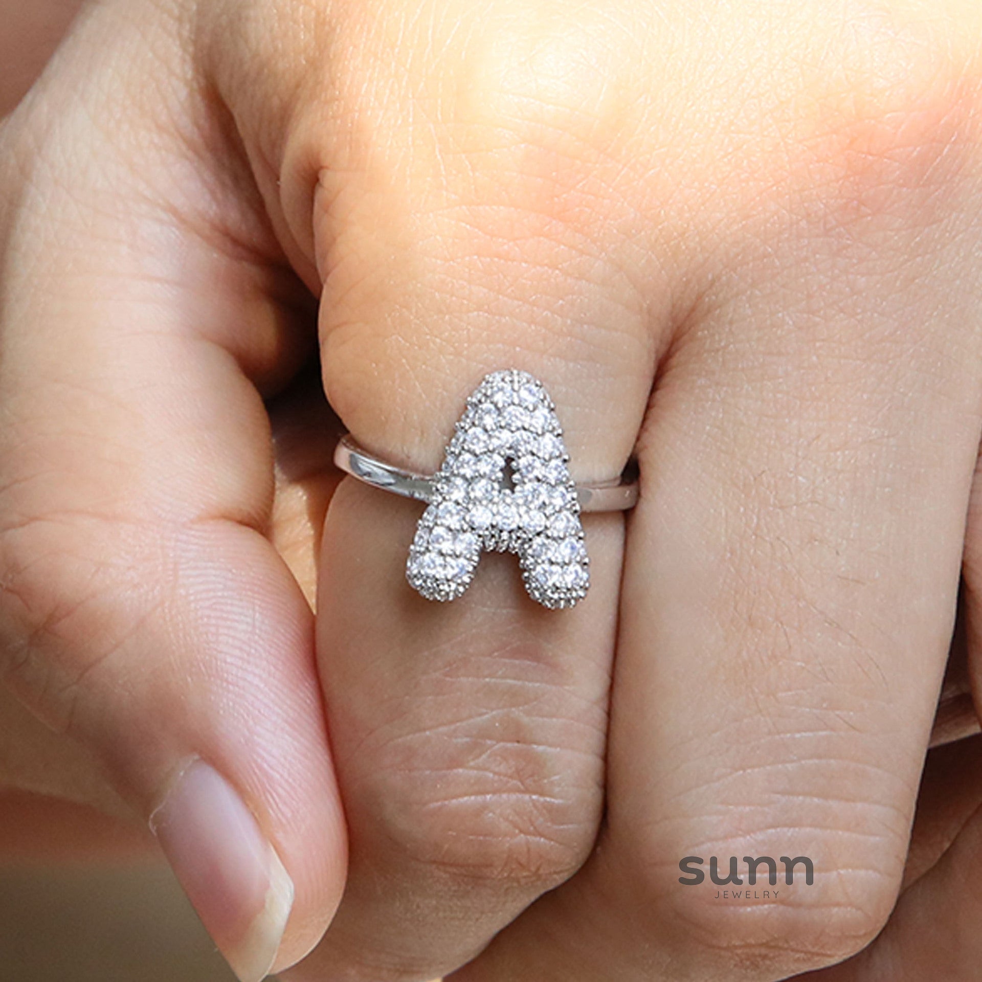 Marykate Silver Bubble Letter Ring [PS2JZURE]