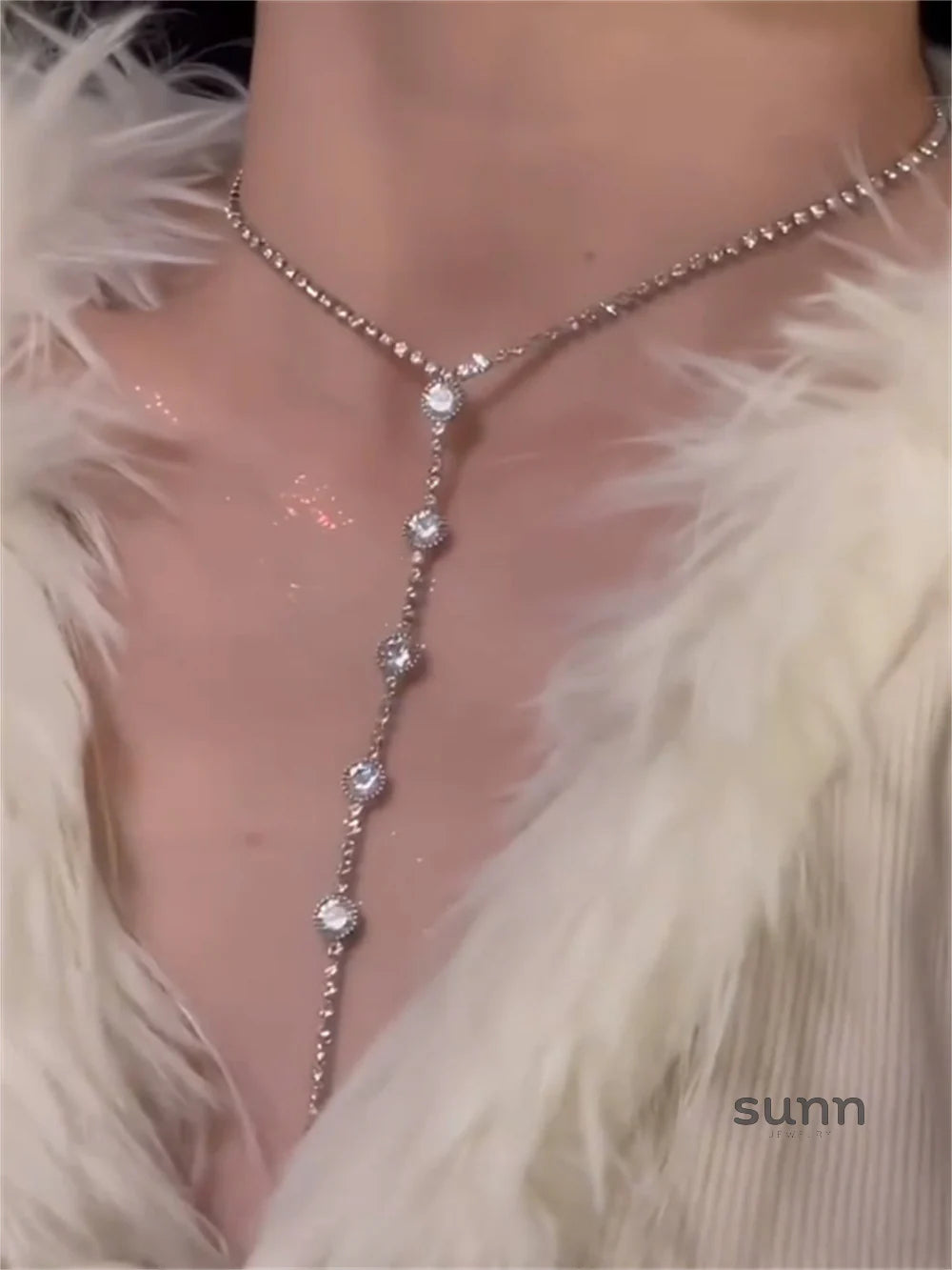 Mason Zircon Tassel Necklace