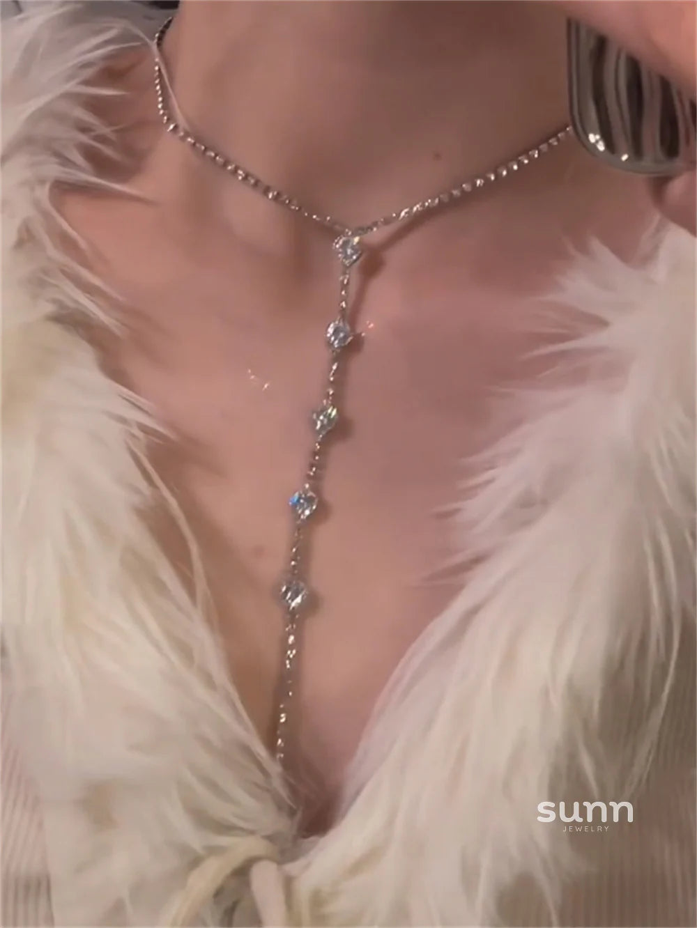 Mason Zircon Tassel Necklace