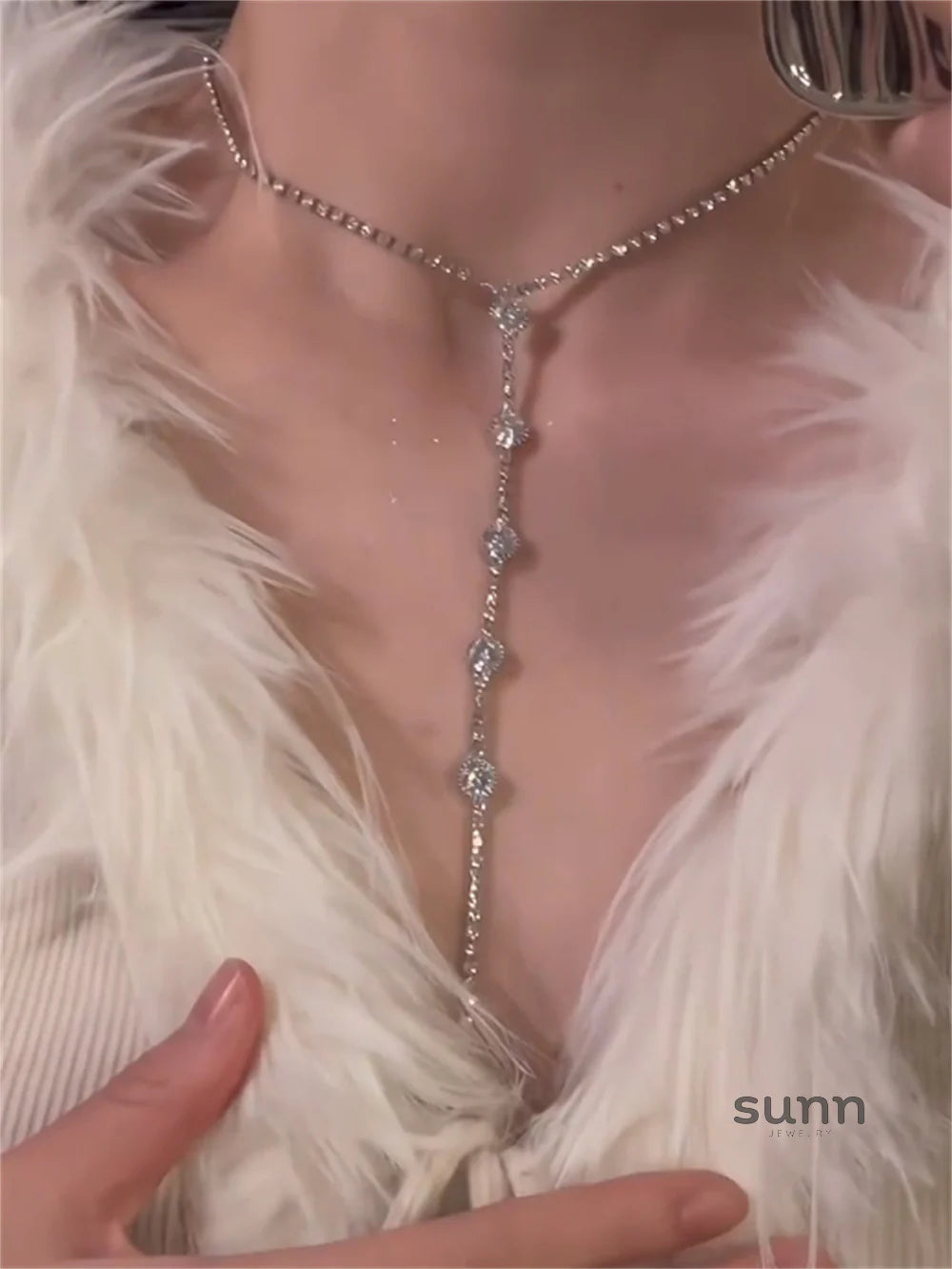 Mason Zircon Tassel Necklace