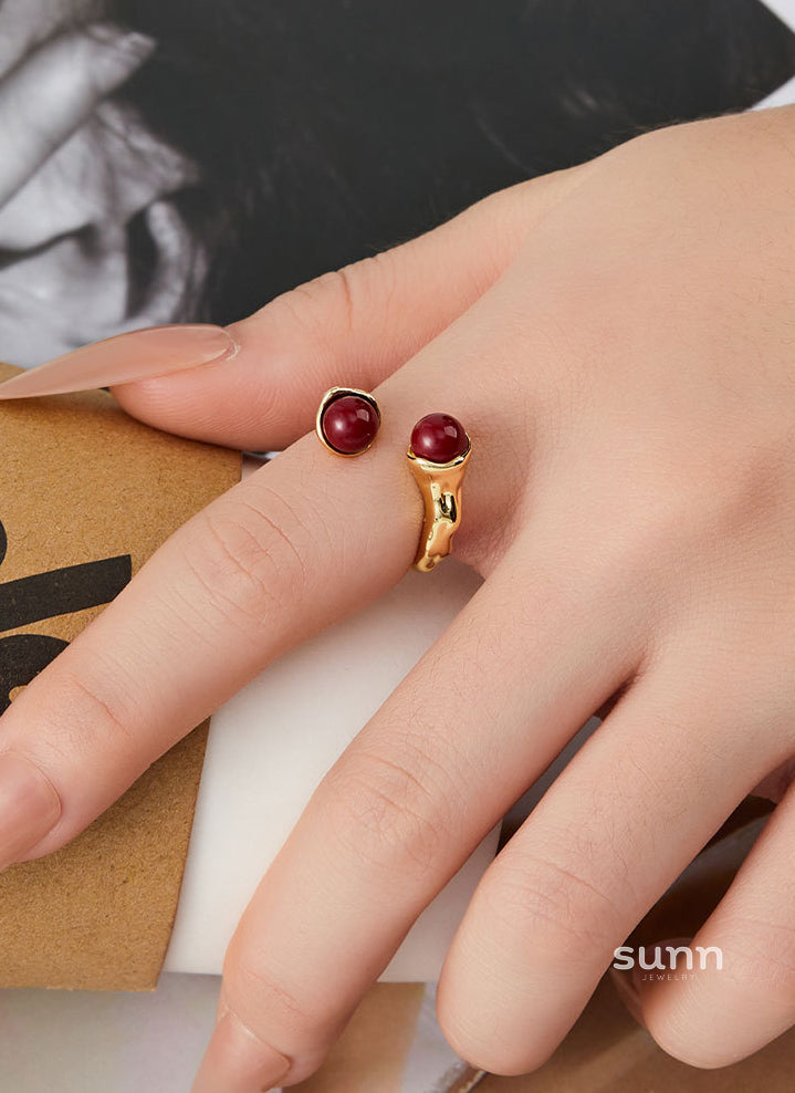 Matilde Red Pearl Open Ring [OOERSAZU]