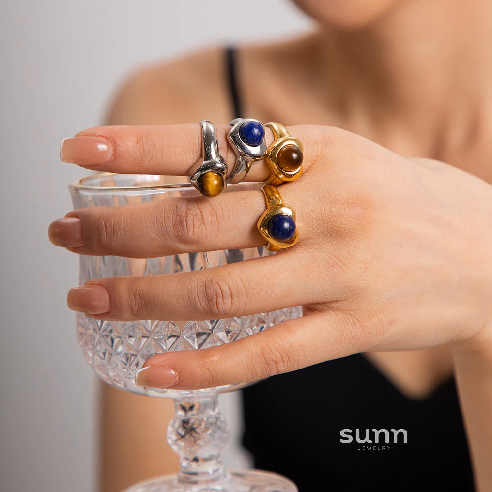 Mattie Tiger Eye Heart Ring